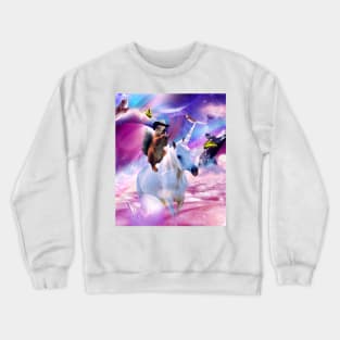 Cowboy Squirrel Riding Unicorn Crewneck Sweatshirt